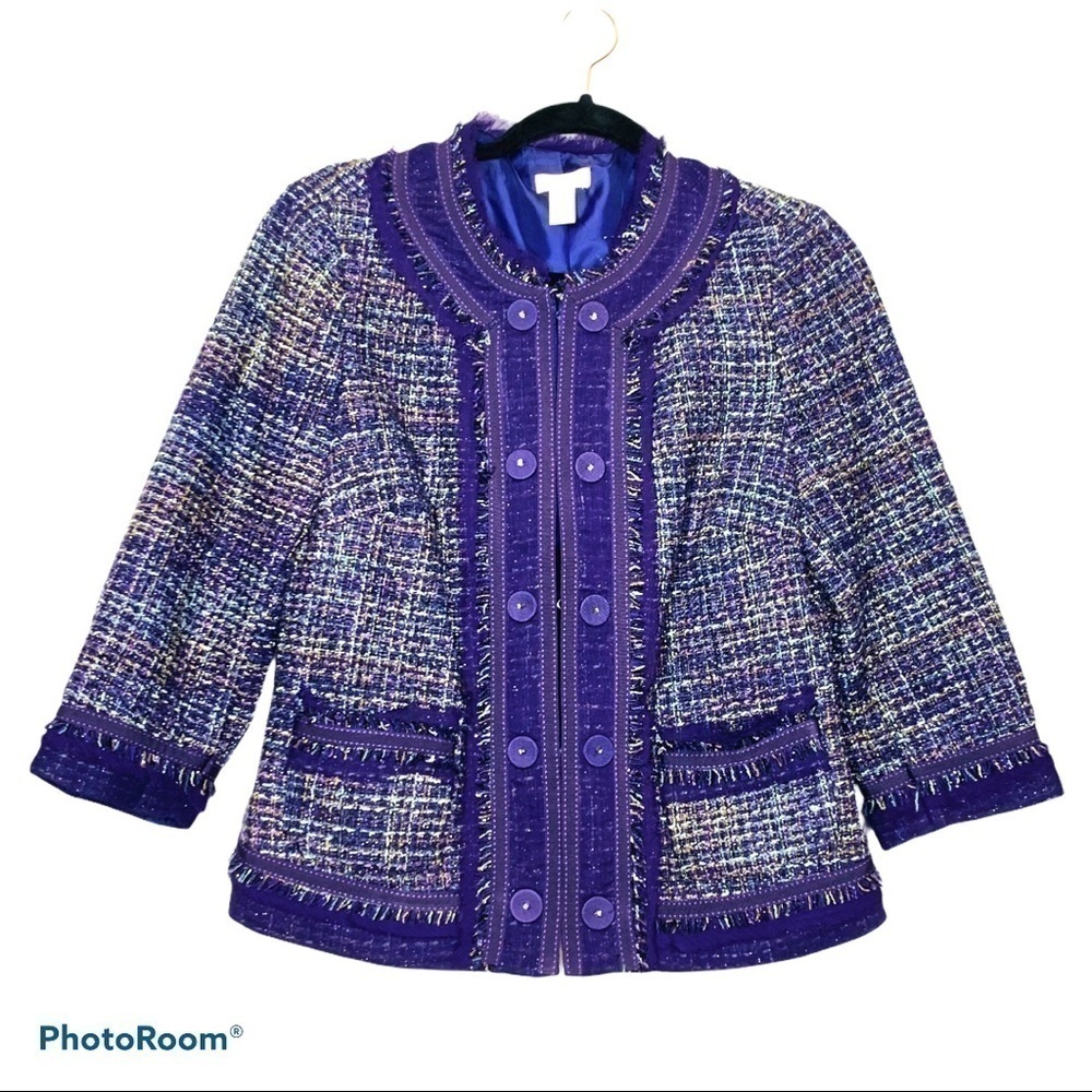 Chico's Purple Fringe Blazer